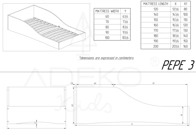 Cama individual PEPE 3