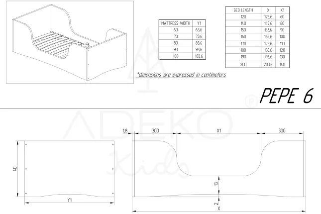 Cama individual PEPE 6